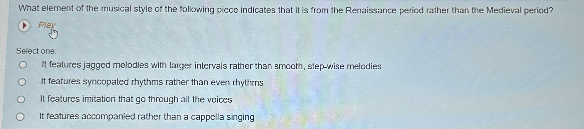 What element of the musical style of the