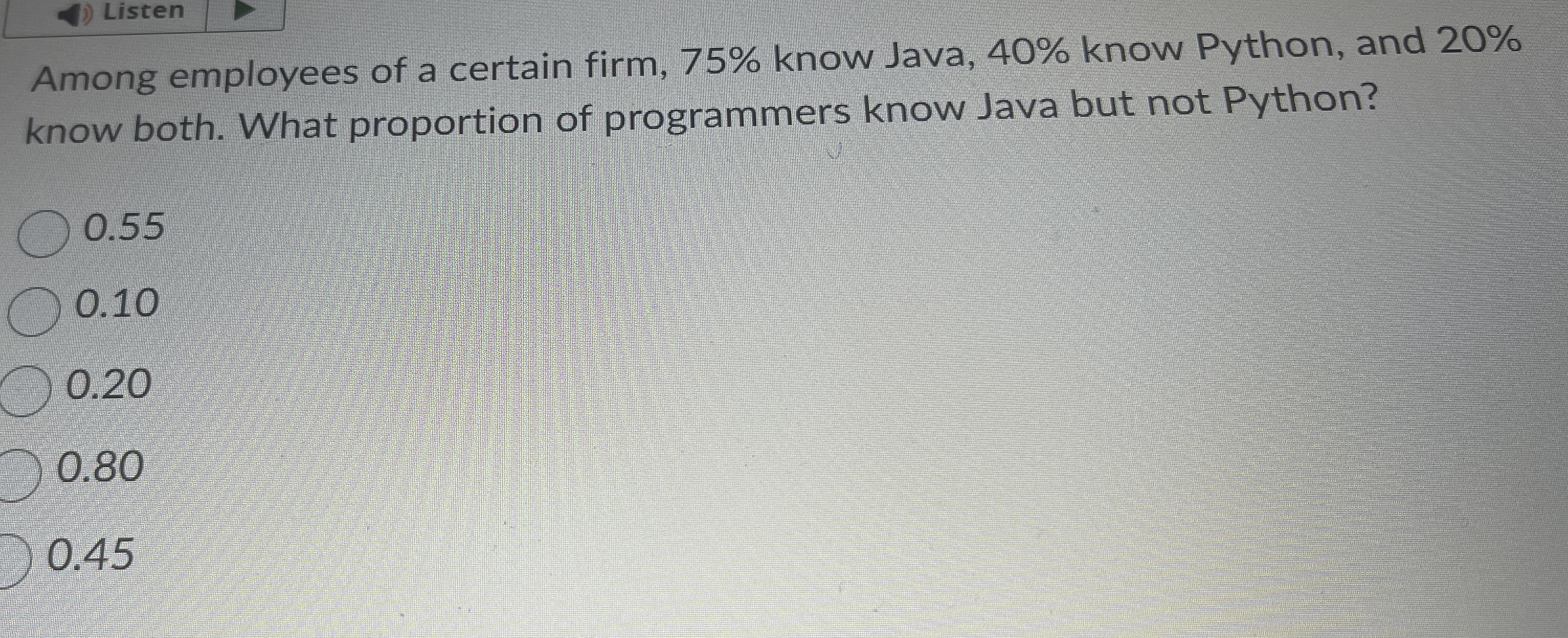 Among employees of a certain firm, 7 5 % know