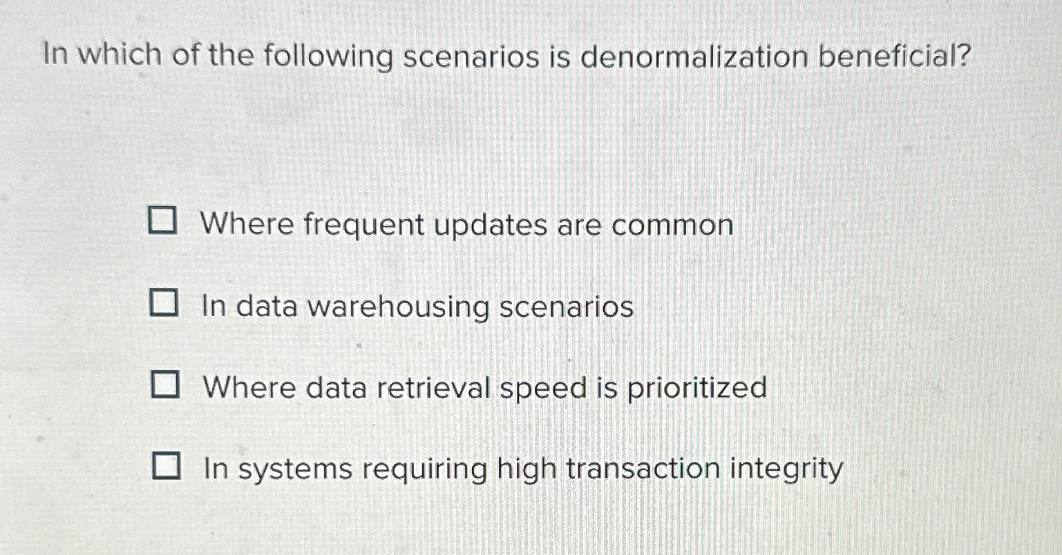 In which of the following scenarios is