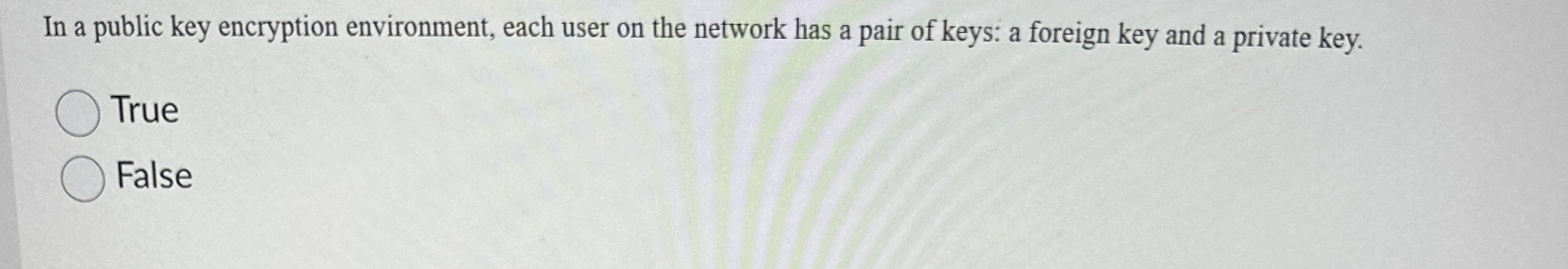 In a public key encryption environment, each user