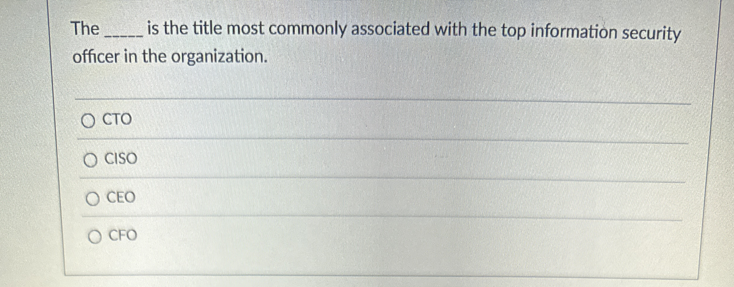 The most common credential for a CISO - level