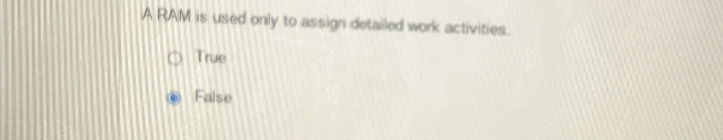 A RAM is used only to assign detailed work