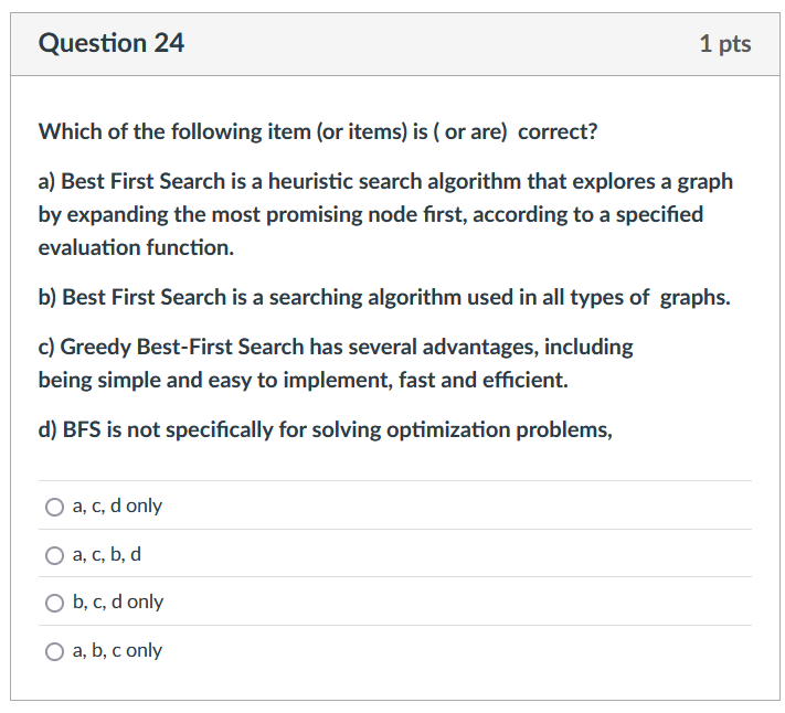 Question 2 4 Which of the following item ( or