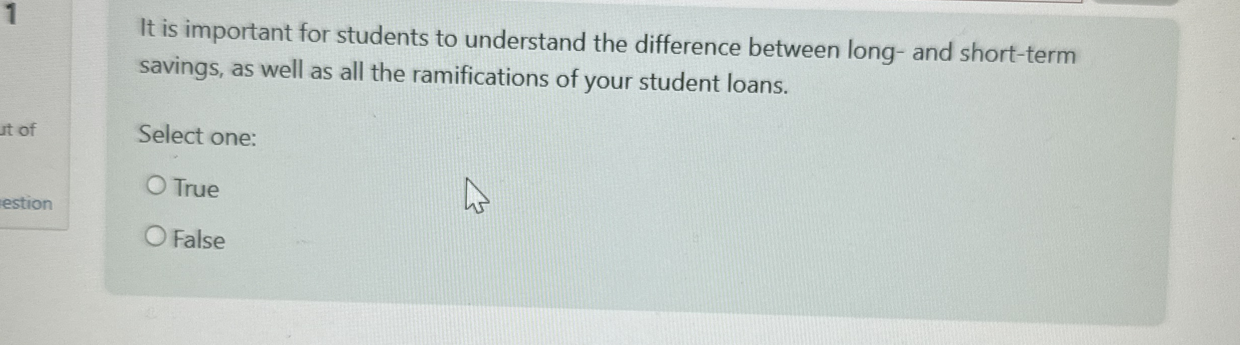 1 It is important for students to understand the