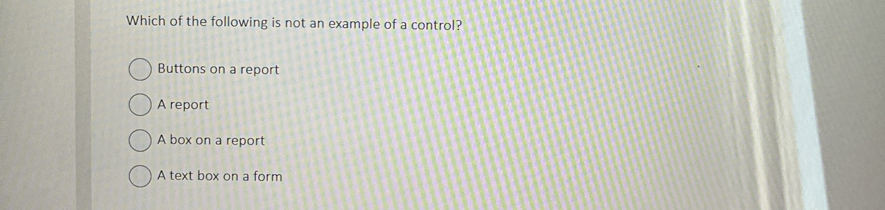 Which of the following is not an example of a