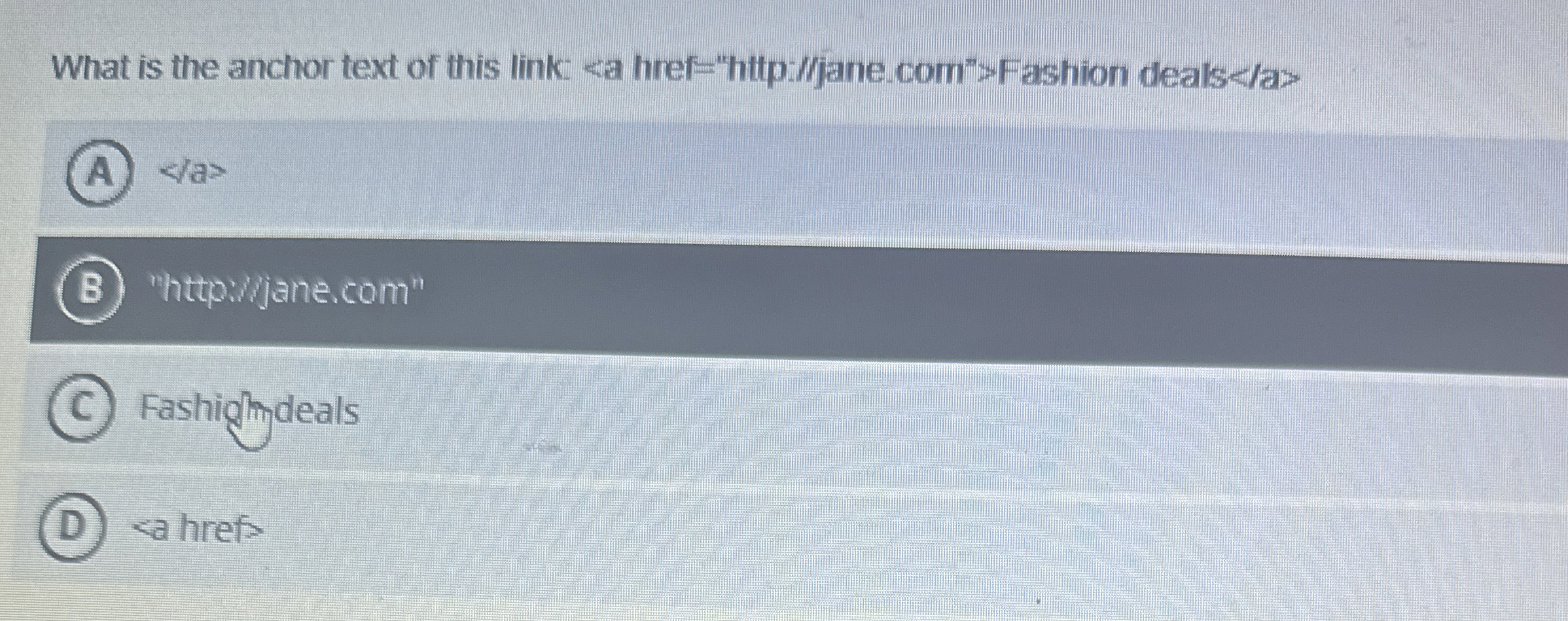 What is the anchor text of this link: What is the