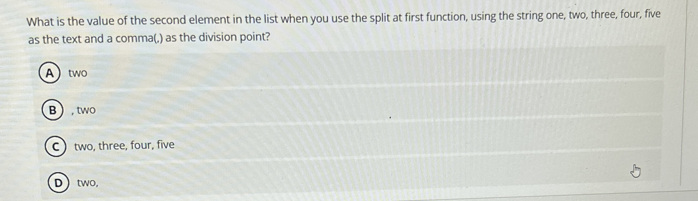 What is the value of the second element in the