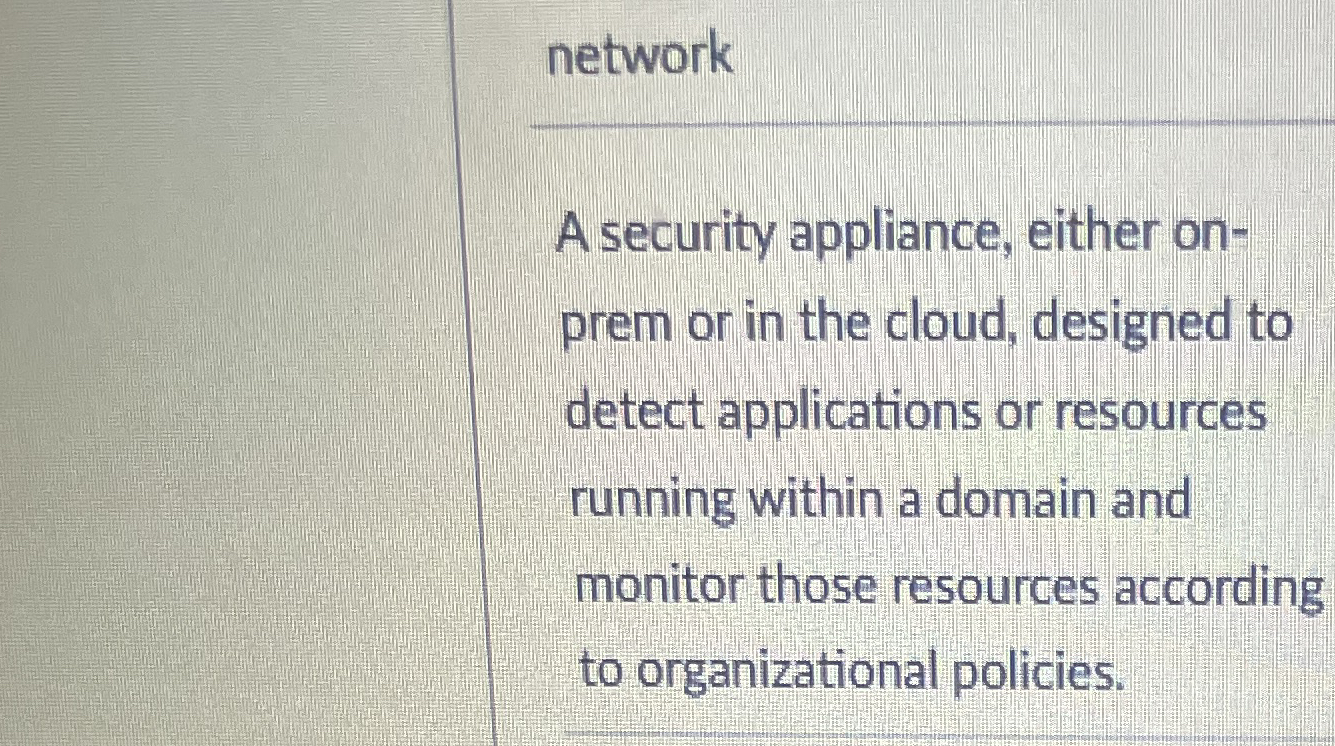 network A security appliance, either on - prem or