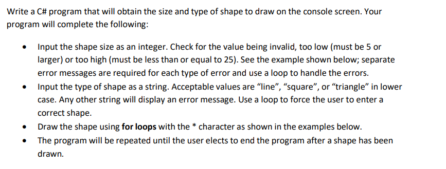 Write a C \ # program that will obtain the size