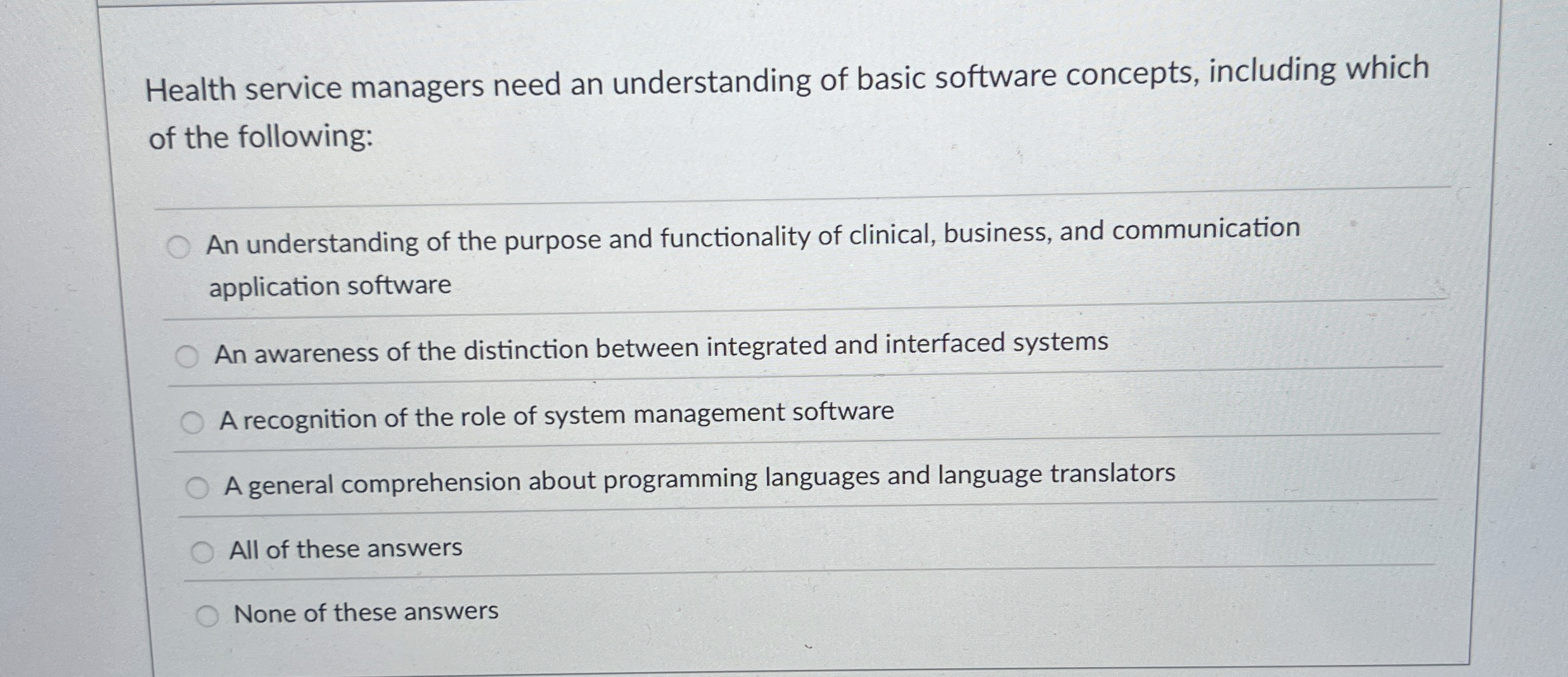Health service managers need an understanding of