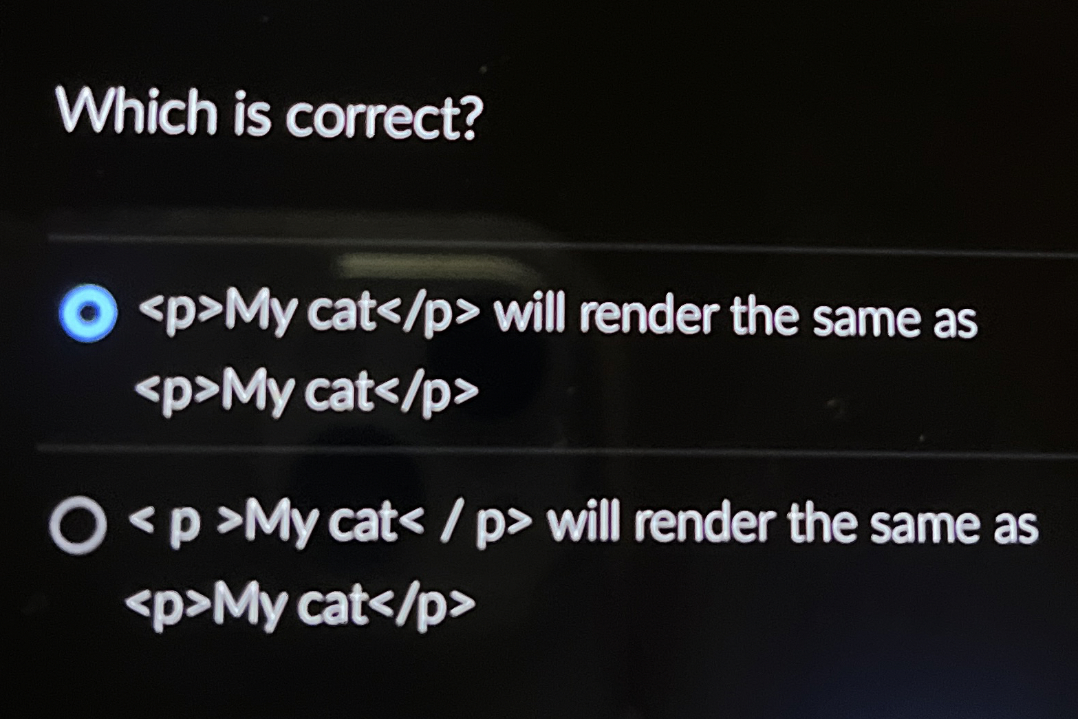 Which is correct? My cat will render the same as