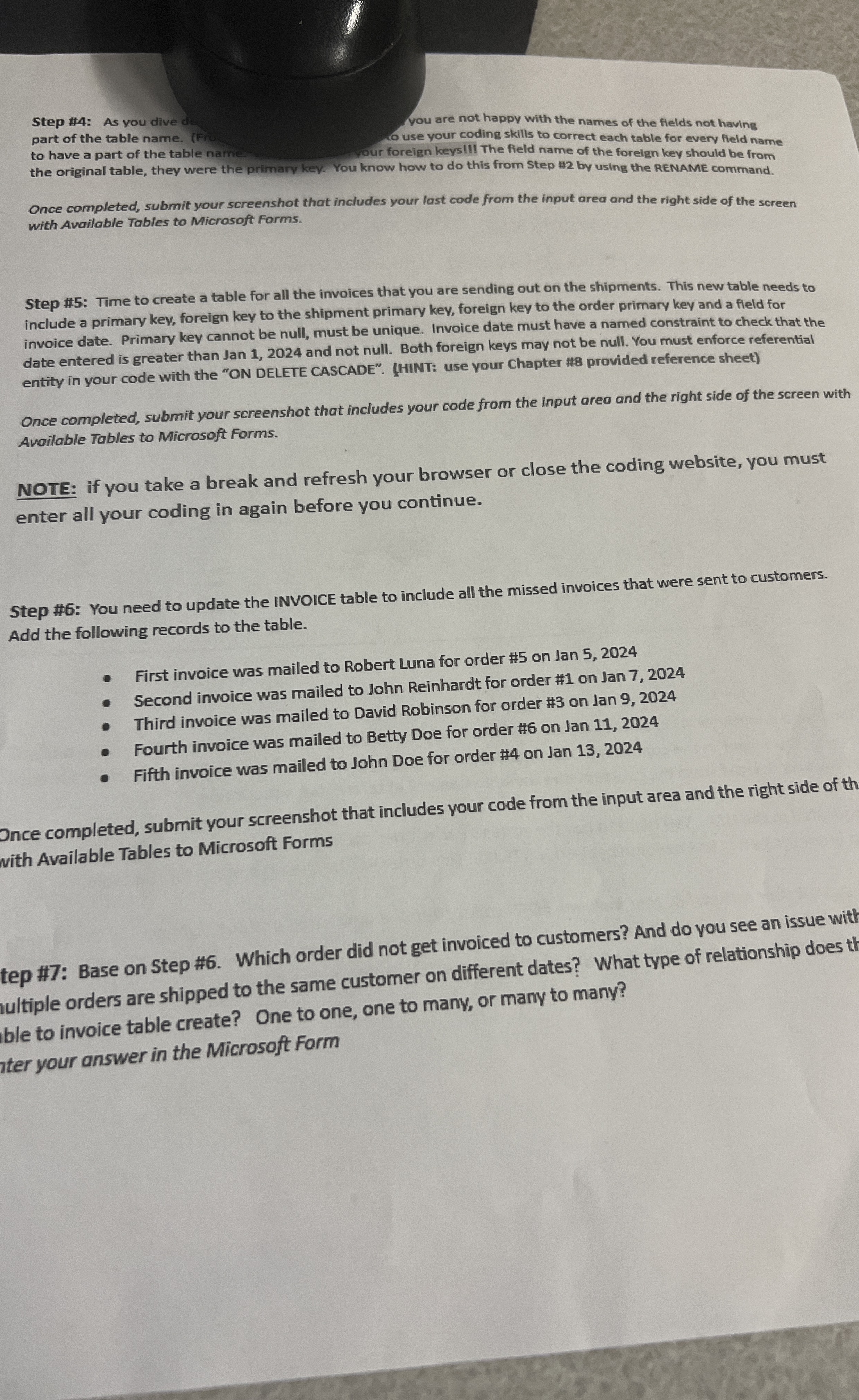 How to solve Step # 4 : As you dive d you are not