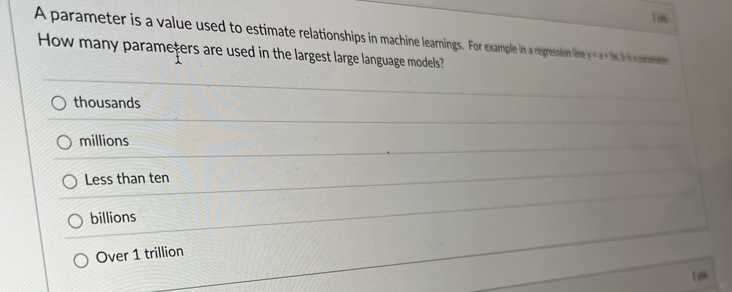 How many parameters are used in the largest large