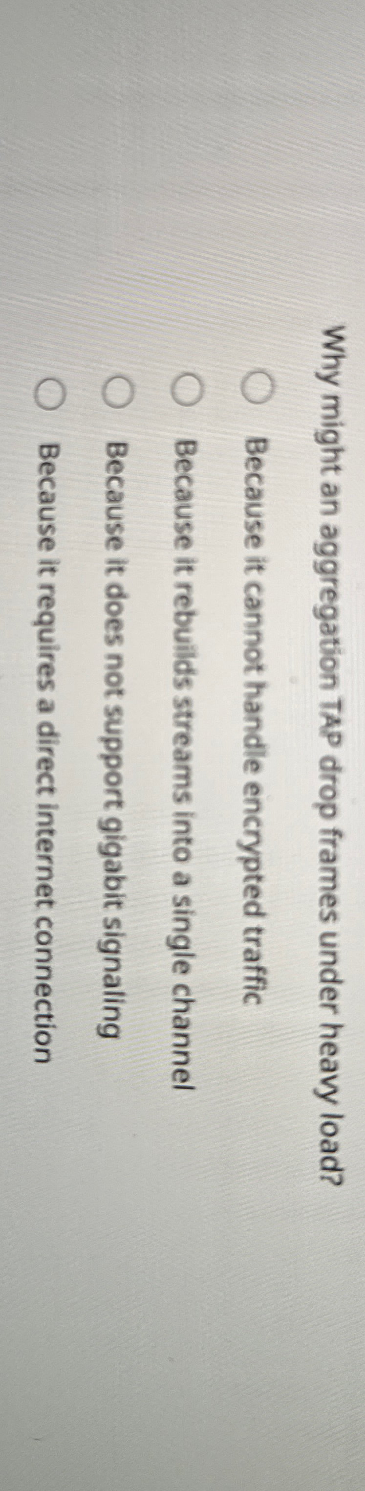 Why might an aggregation TAP drop frames under