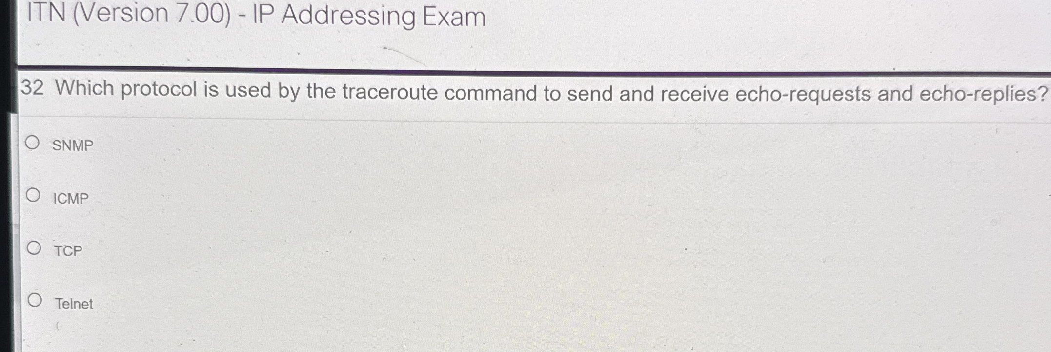 ITN ( Version 7 . 0 0 ) - IP Addressing Exam 3 2