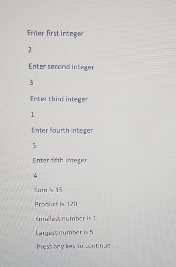 Enter first integer 2 Enter second integer 3