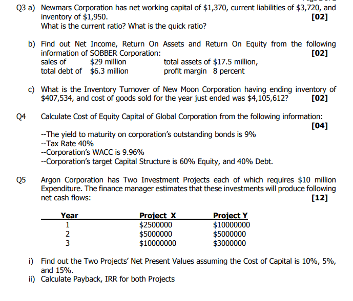 Plz solve these questions and while solving Qno 5