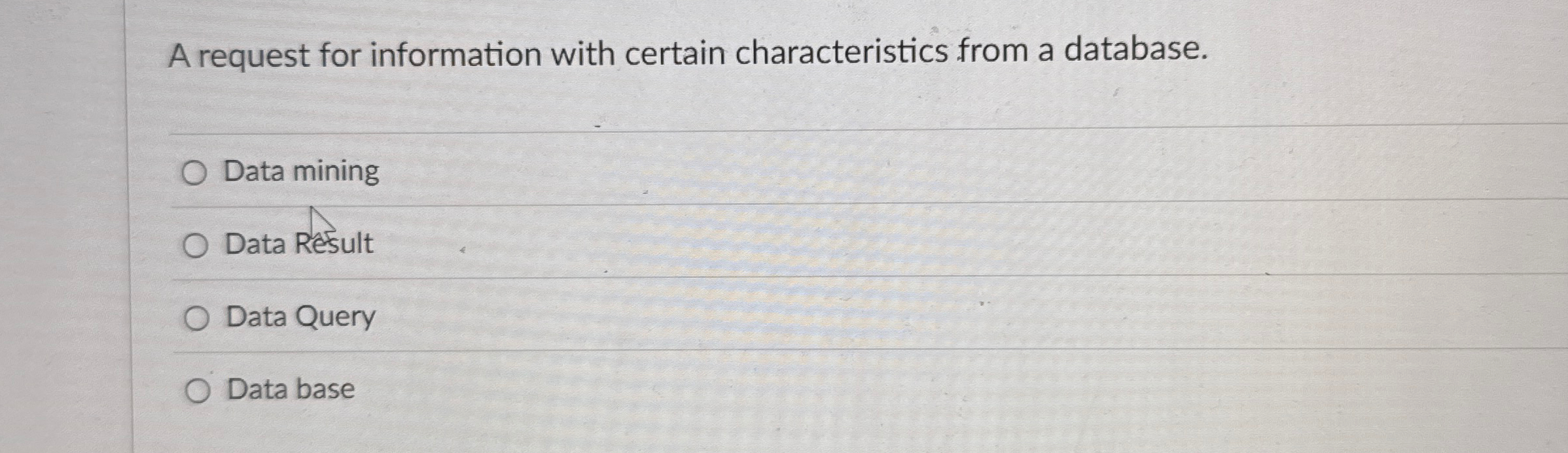 A request for information with certain