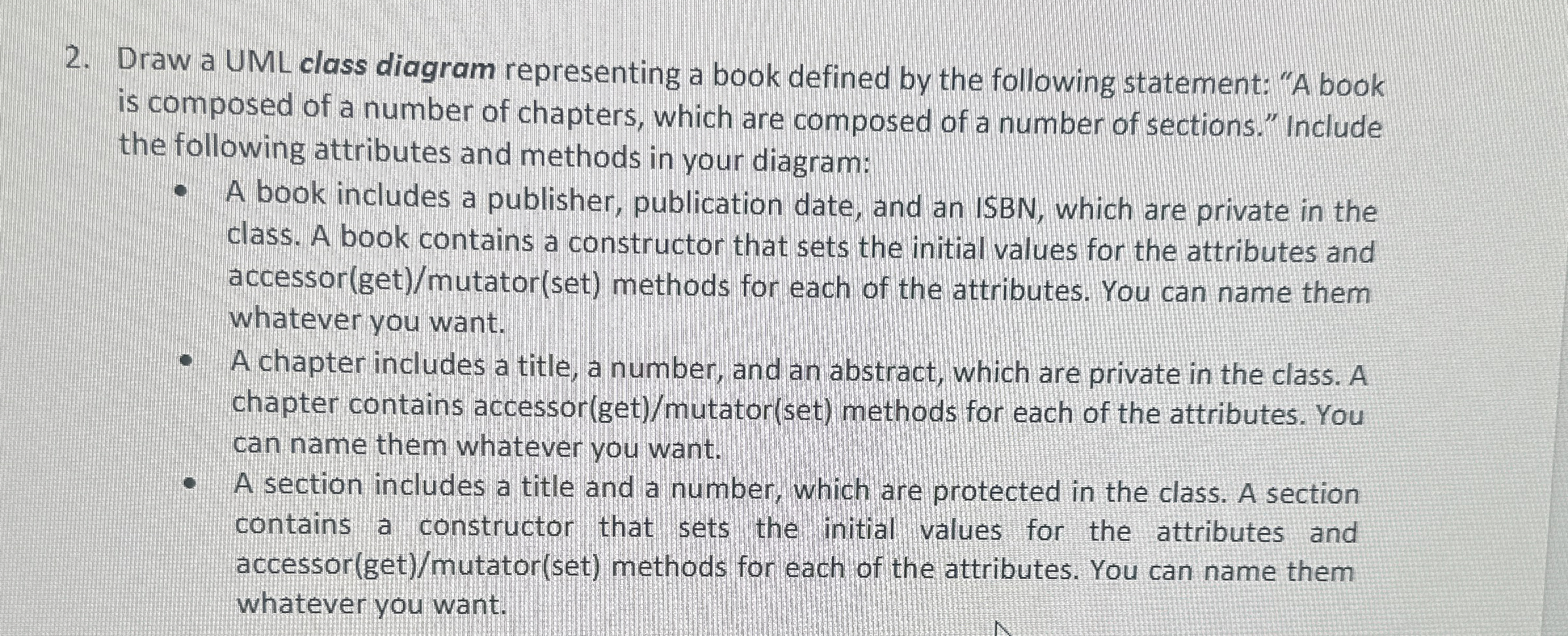 Draw a UML class diagram representing a book
