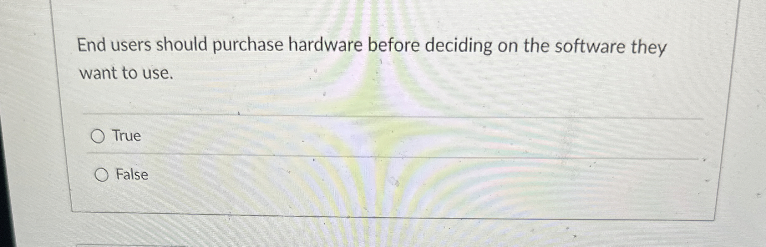 End users should purchase hardware before
