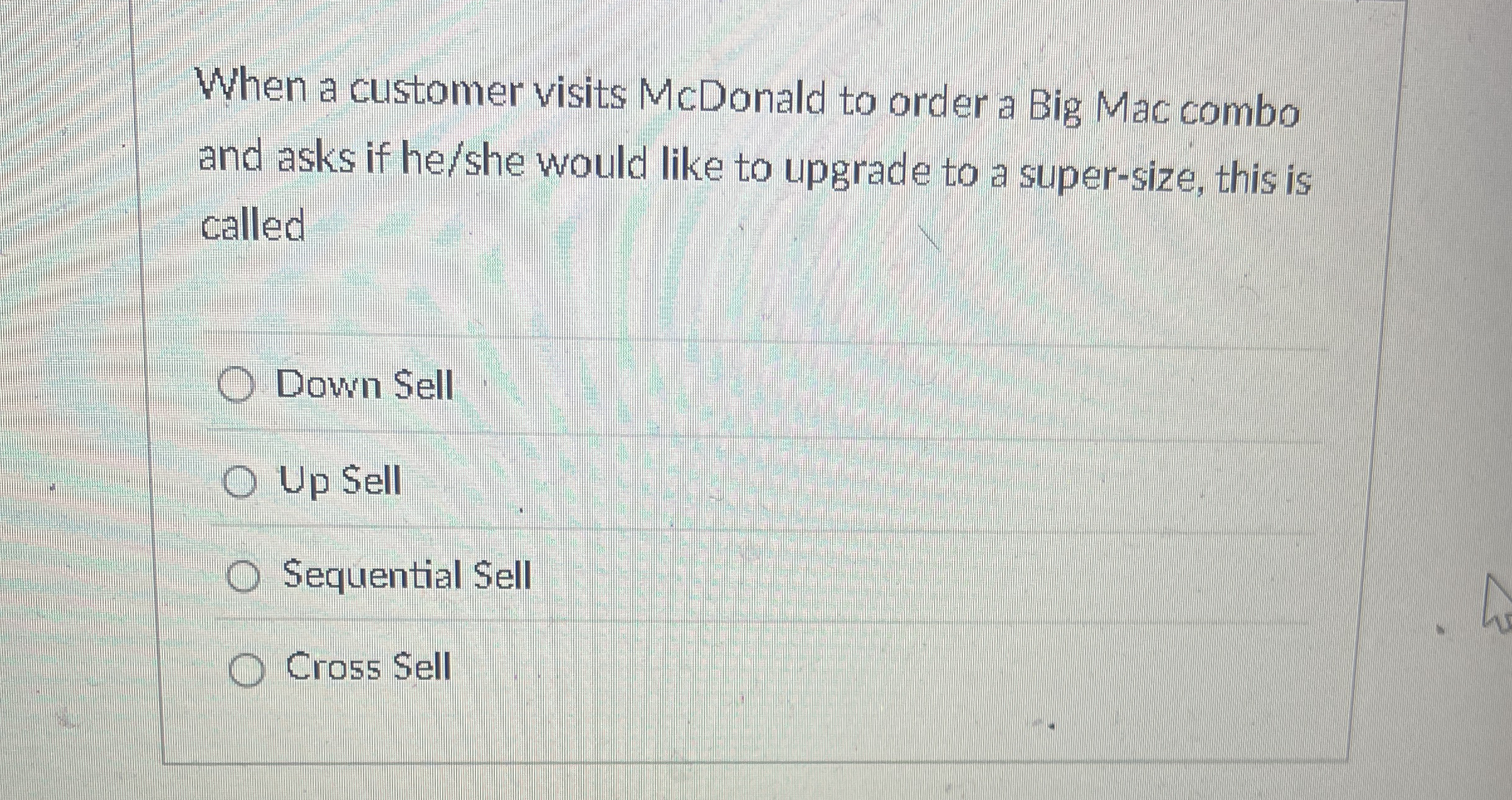 When a customer visits McDonald to order a Big