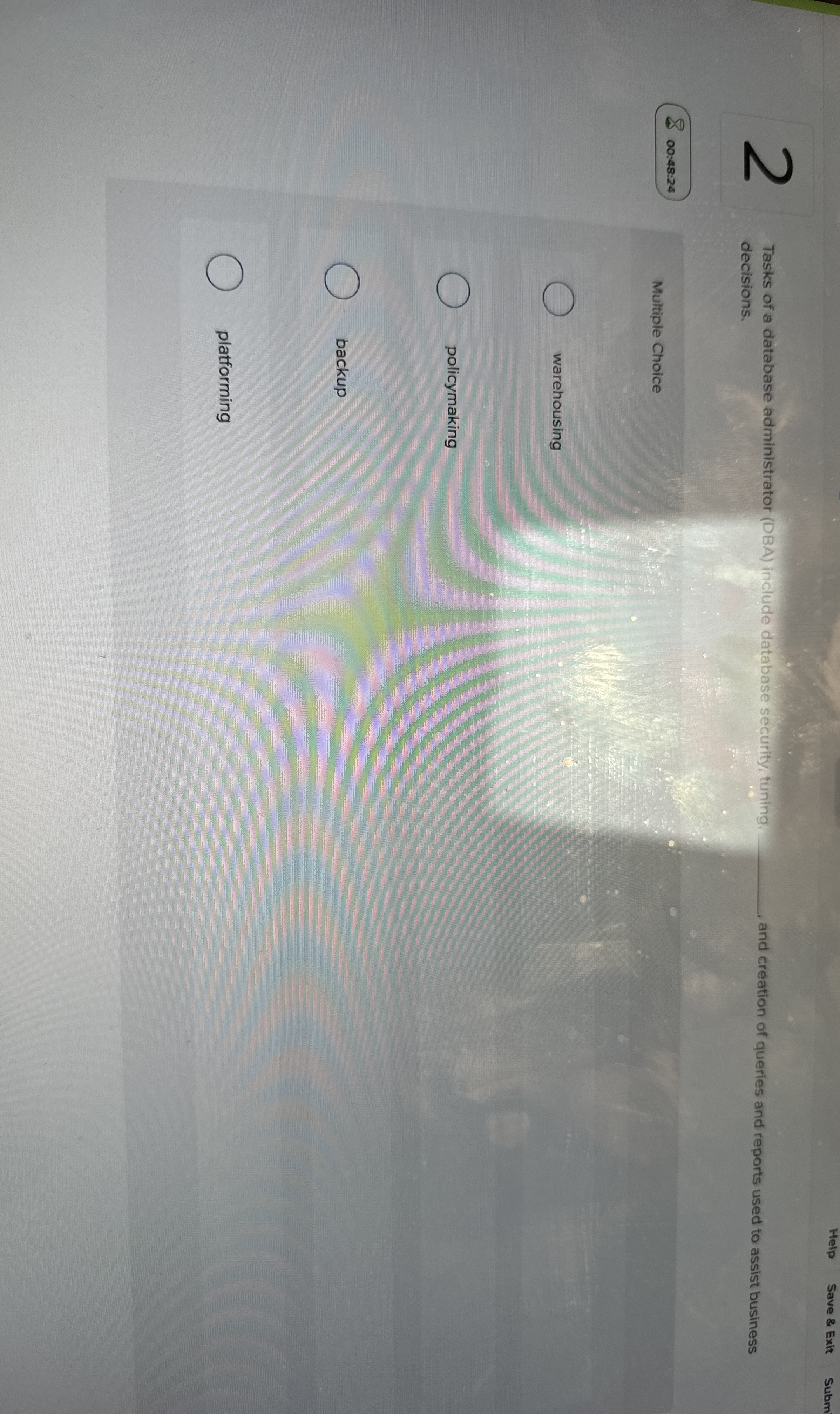 Help Save & Exit Subm Tasks of a database
