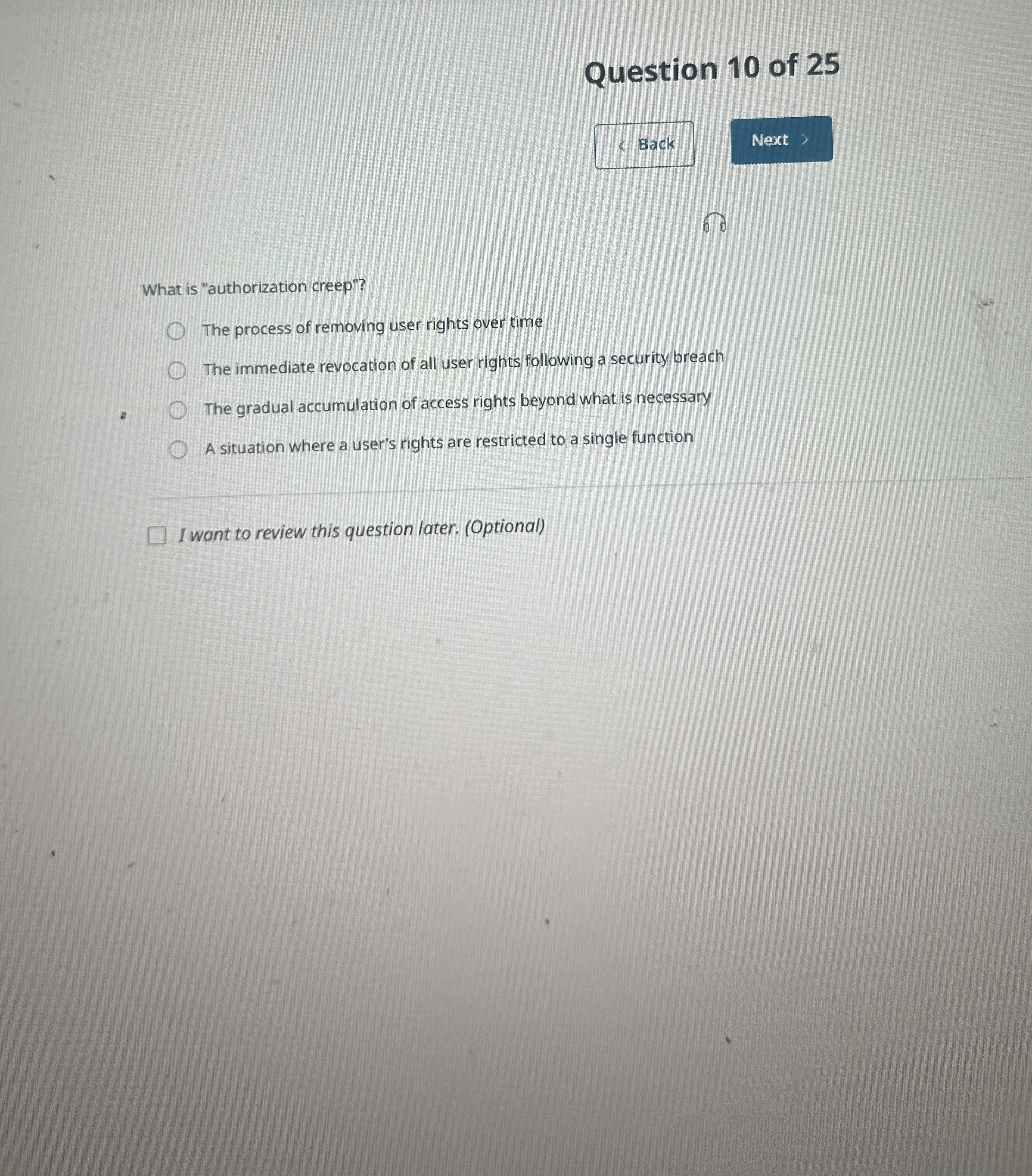 Question 1 0 of 2 5 Back 6 0 What is