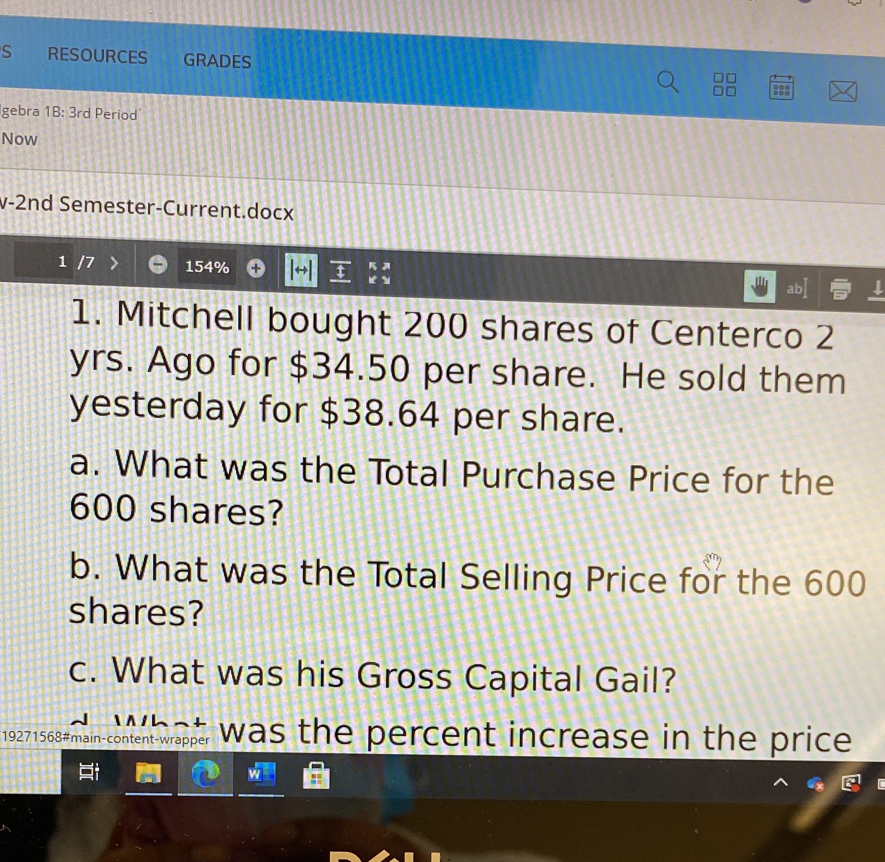 S RESOURCES GRADES gebra 1B: 3rd Period Now v-2nd
