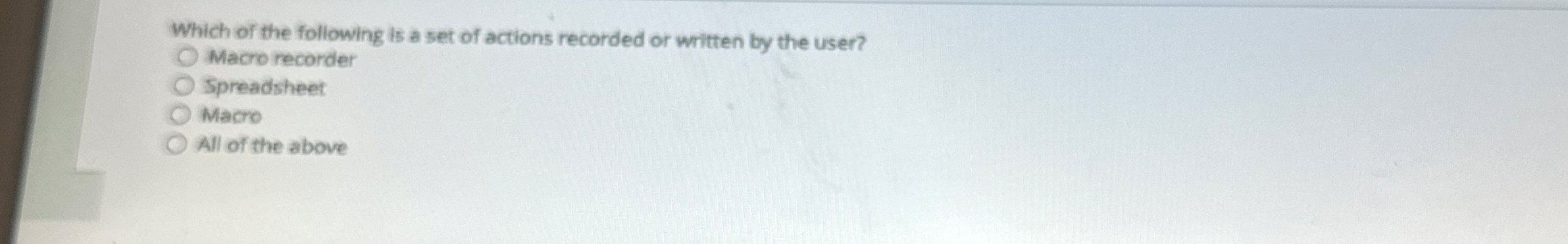 Which of the following is a set of actions
