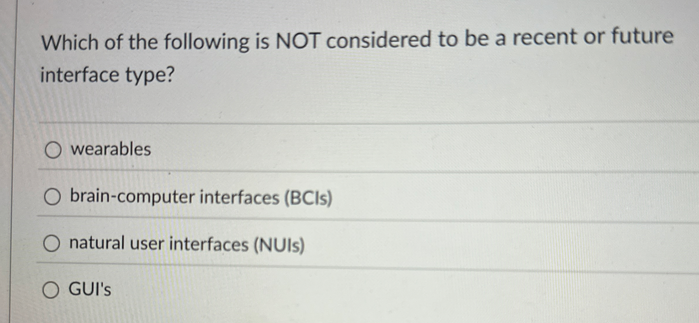 Which of the following is NOT considered to be a