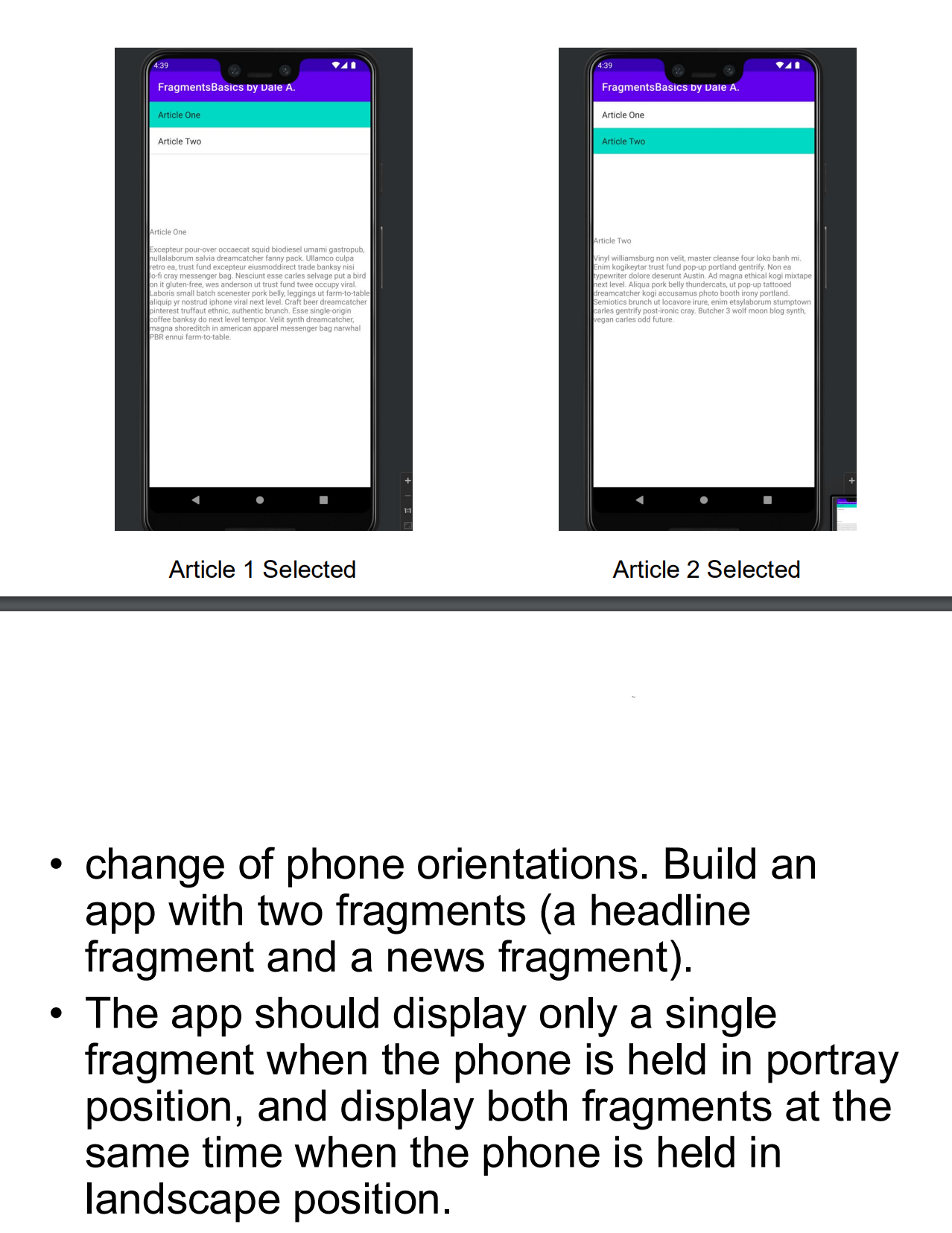 Build this UI in android studio. Create two