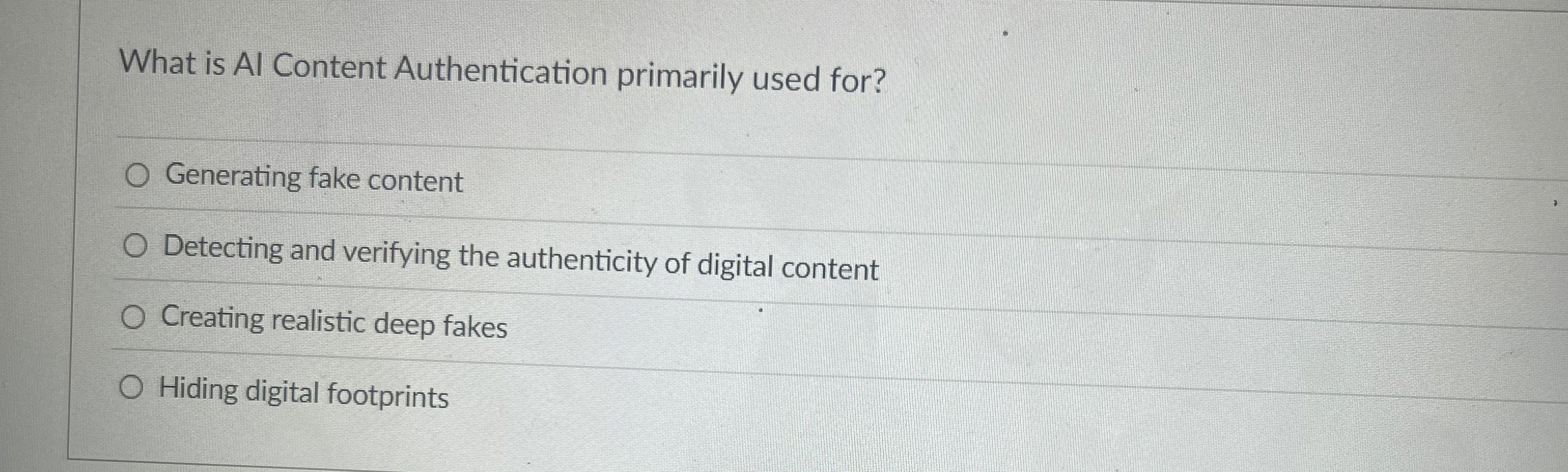 What is AI Content Authentication primarily used