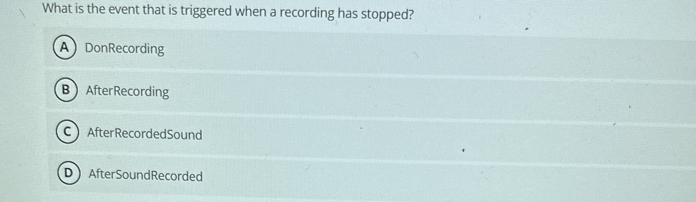 What is the event that is triggered when a