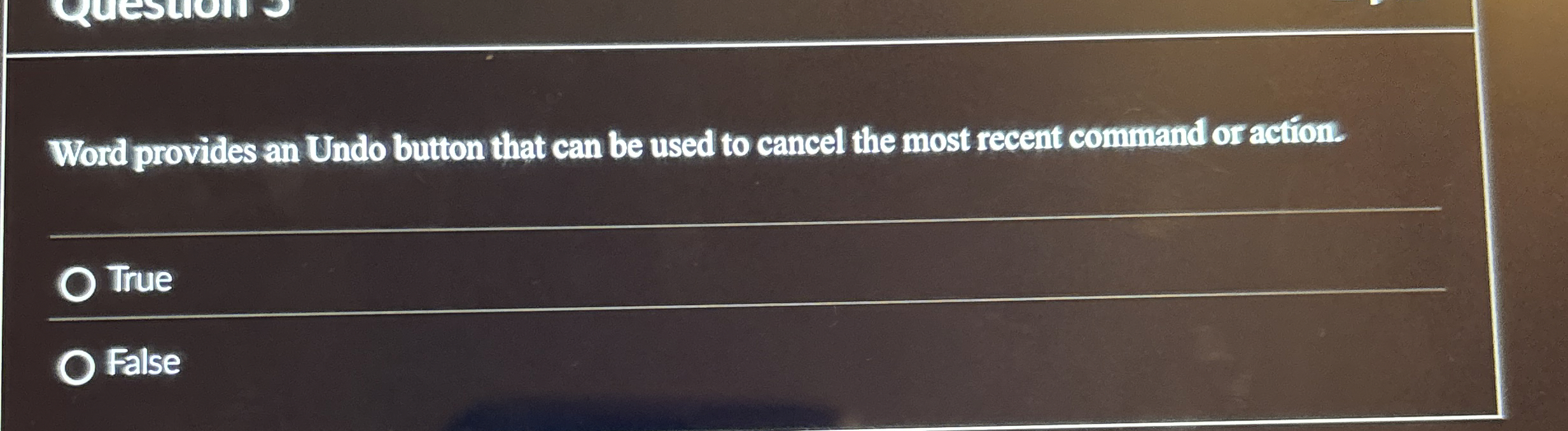 Word provides an Undo button that can be used to