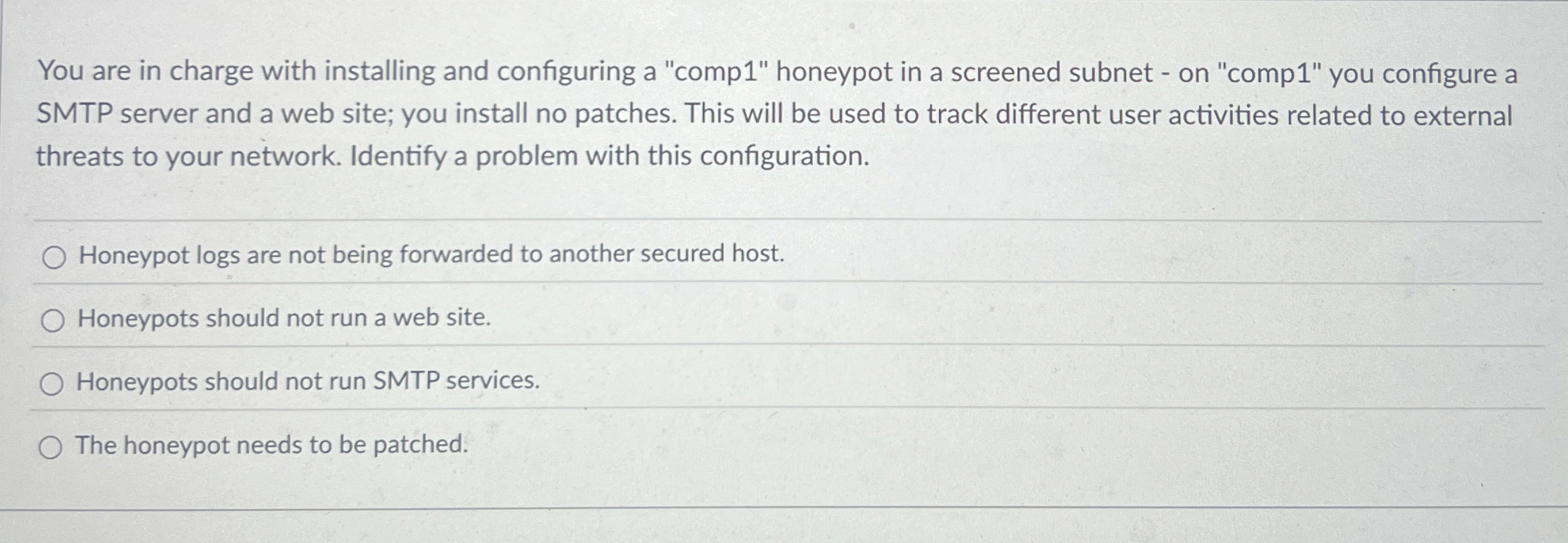 You are in charge with installing and configuring
