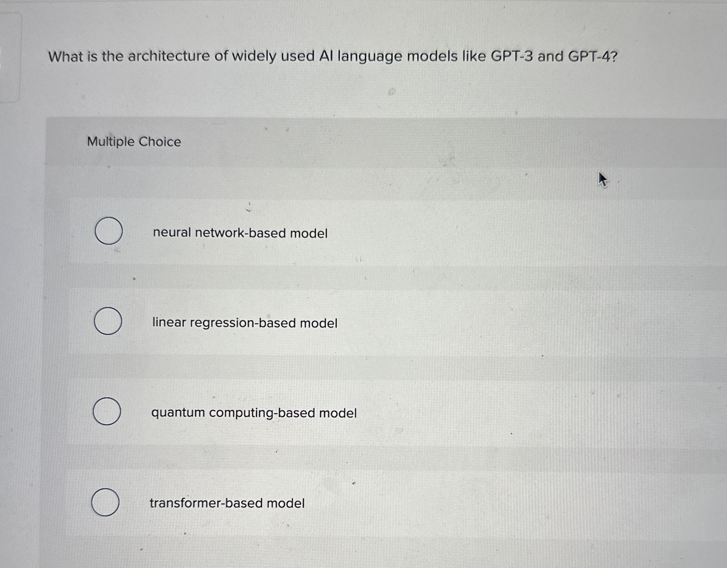 What is the architecture of widely used AI