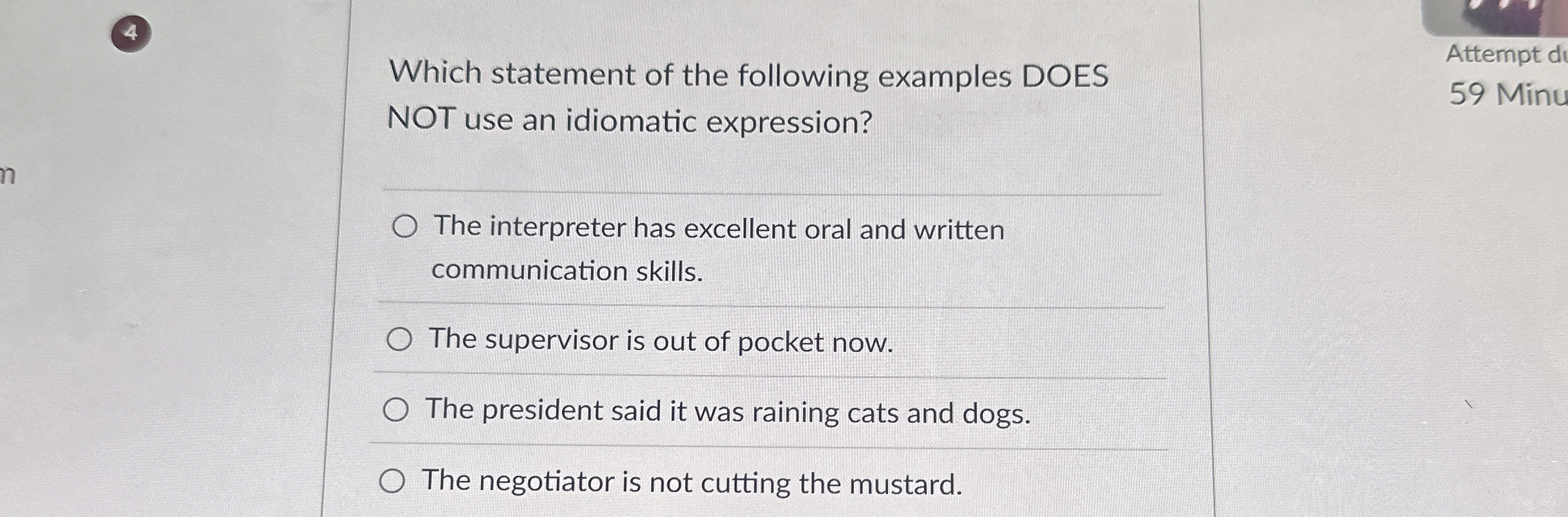Which statement of the following examples DOES