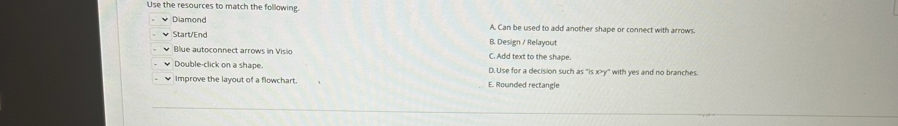 Use the resources to match the following. Diamond