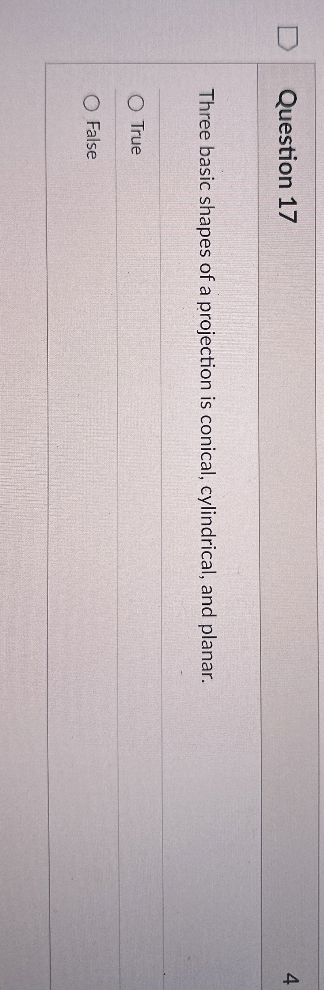 Question 1 7 Three basic shapes of a projection