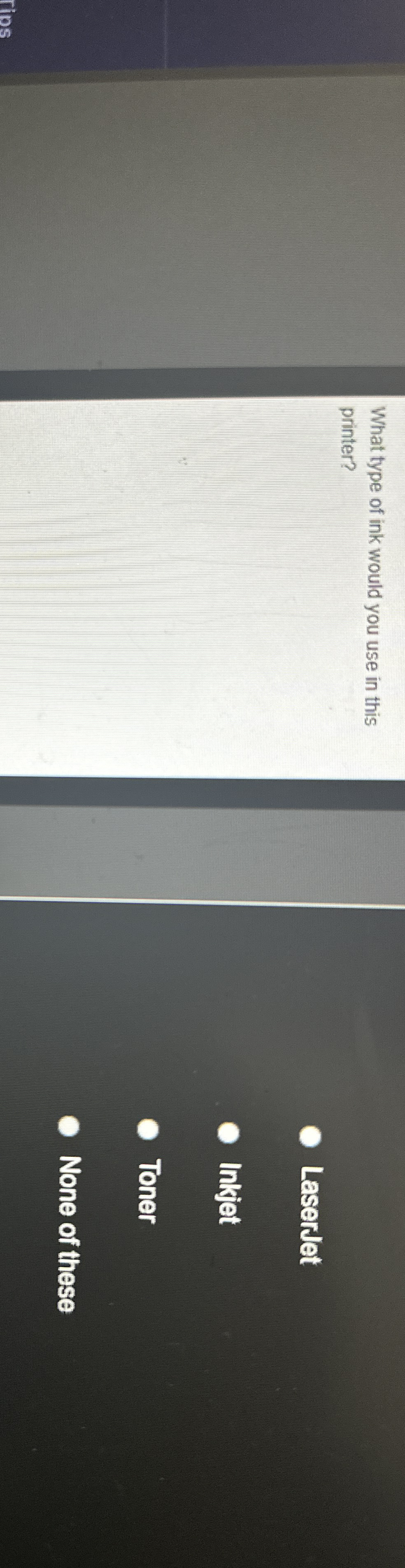 What type of ink would you use in this printer?