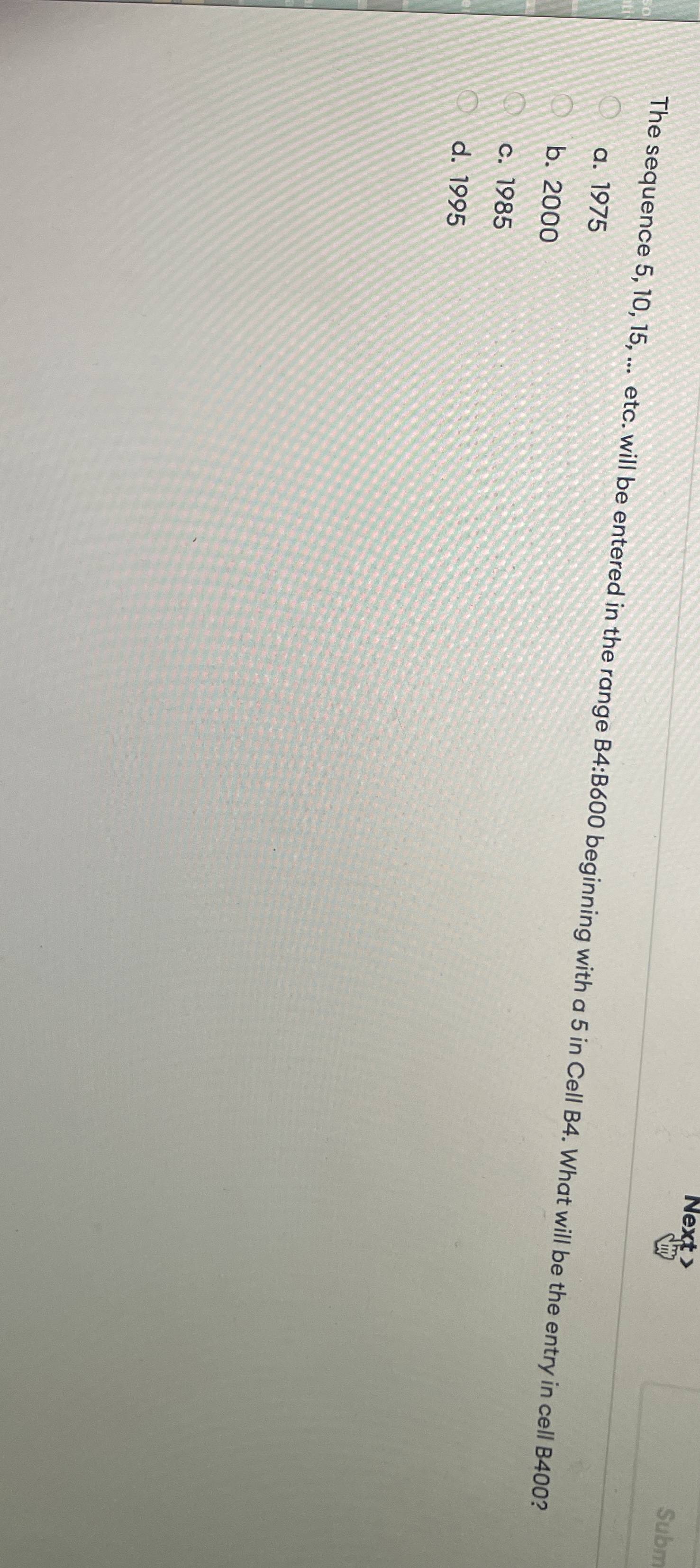 The sequence 5 , 1 0 , 1 5 , dots etc. will be