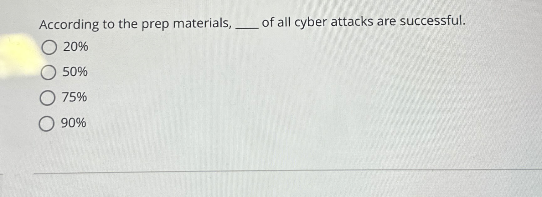 According to the prep materials, of all cyber
