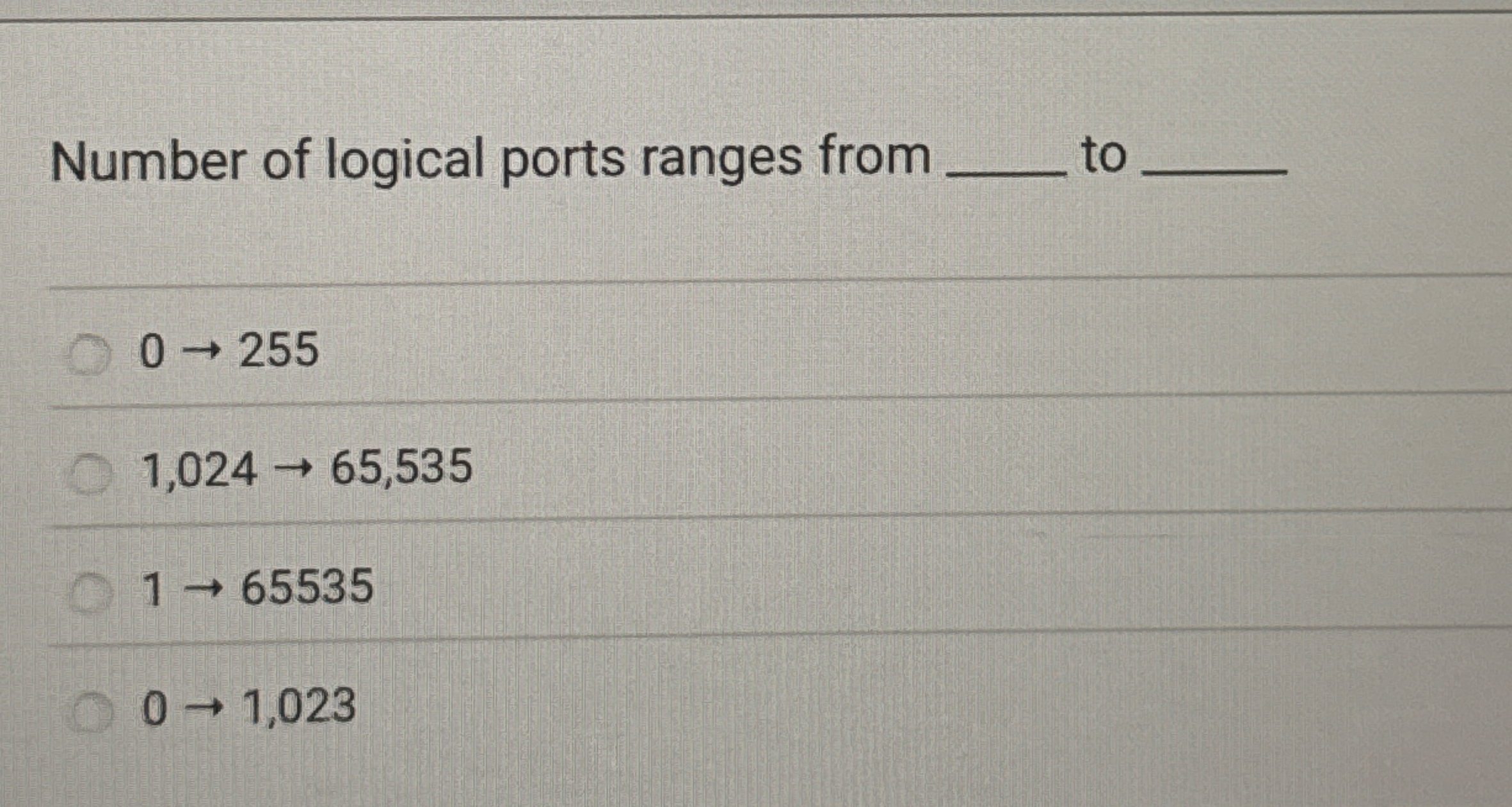 Number of logical ports ranges from to 0 2 5 5 1