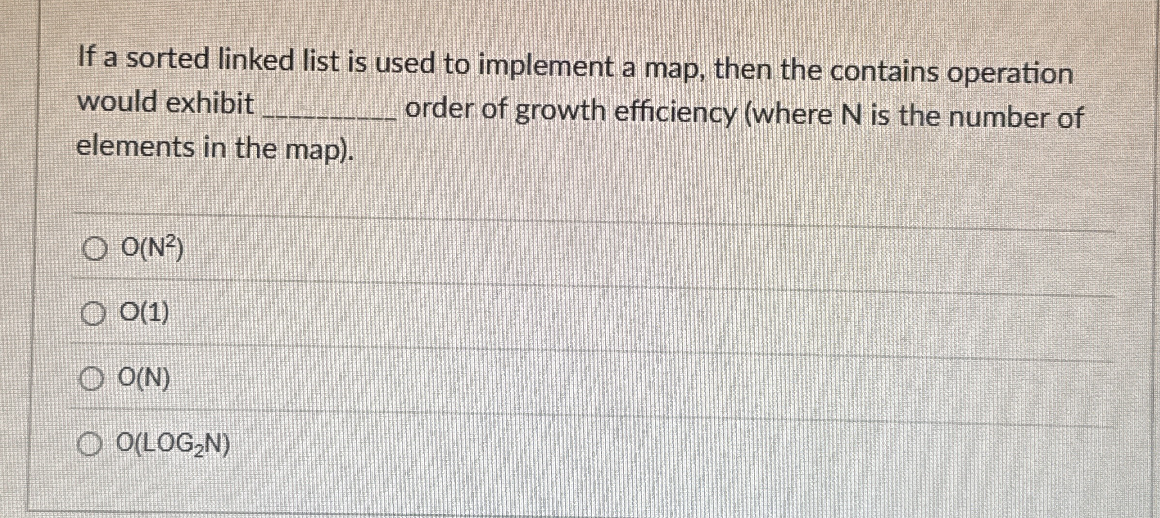 If a sorted linked list is used to implement a