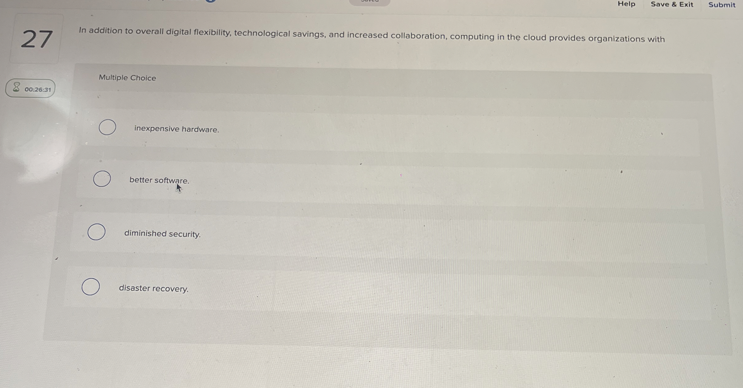 Help Save & Exit Submit 2 7 In addition to