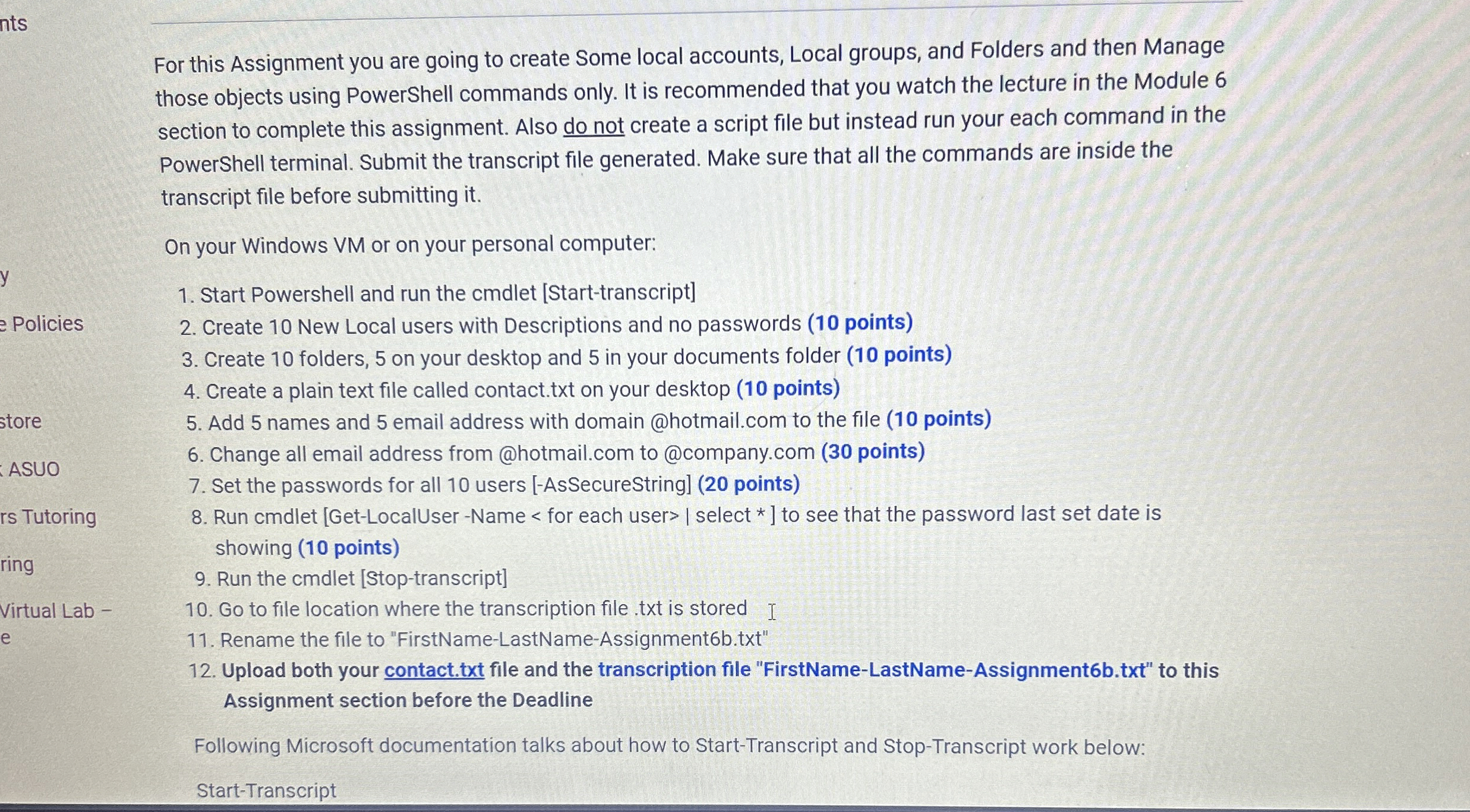 Steps for: For this Assignment you are going to