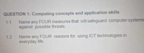 QUESTION 1 : Computing concepts and application
