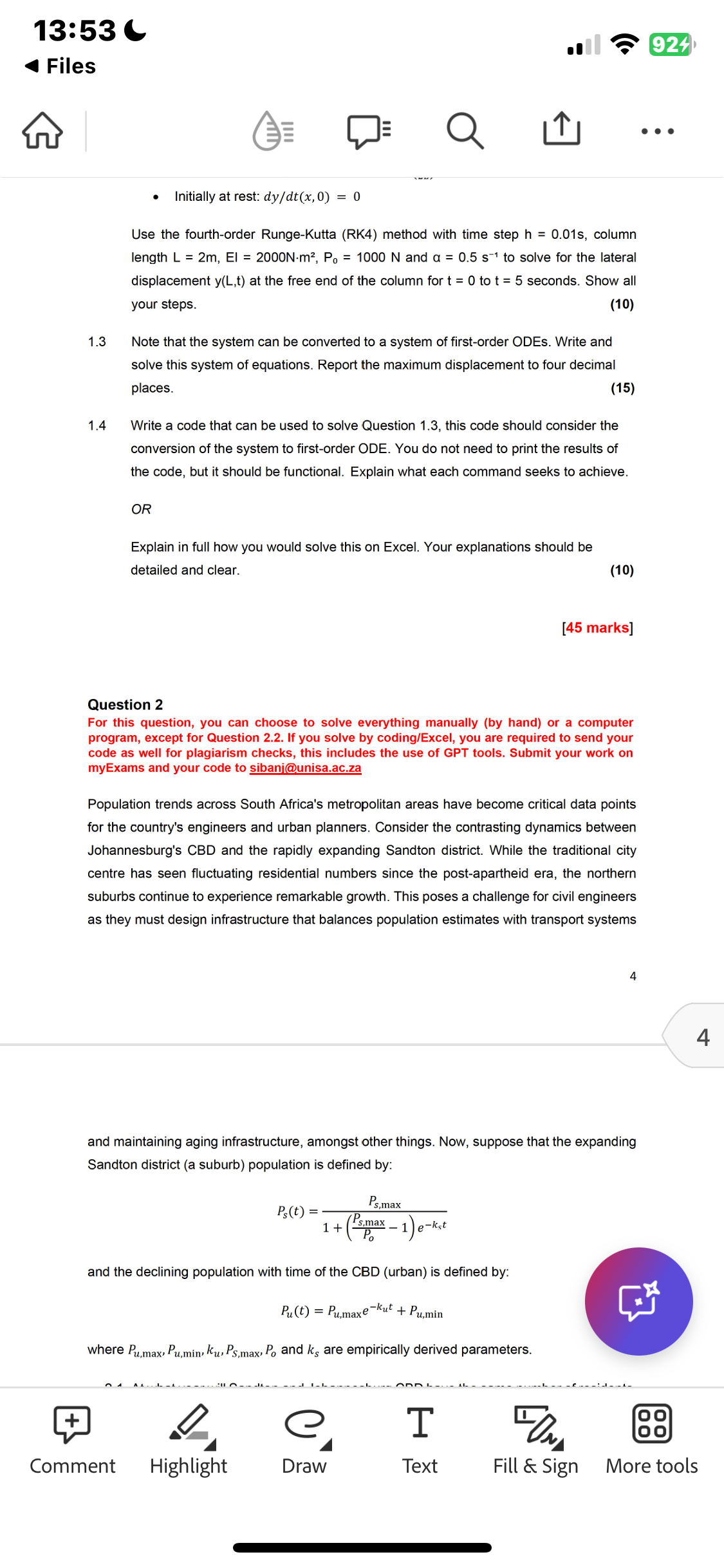 1 3 : 5 3 C Files 0 2 4 Initially at rest: d y d