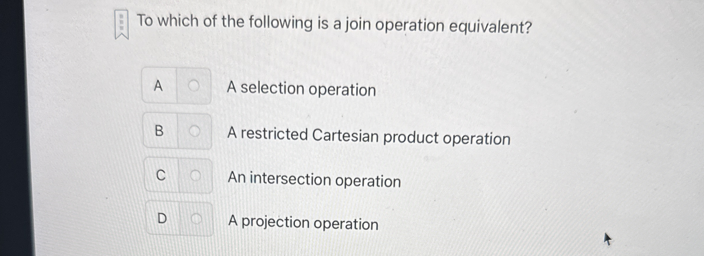 To which of the following is a join operation