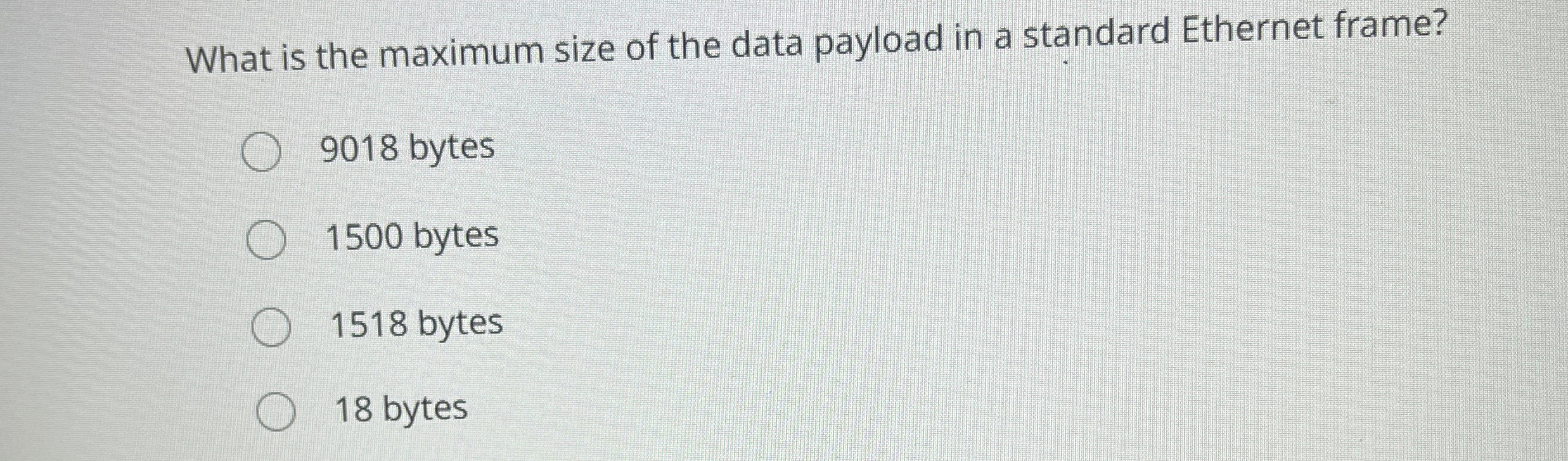 What is the maximum size of the data payload in a